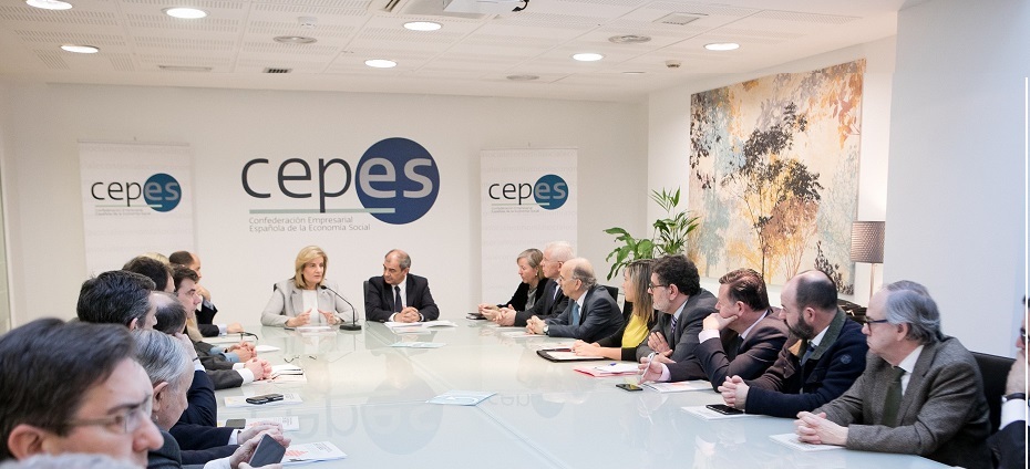 Fátima Báñez presenta en la sede de CEPES a su Junta Directiva la Estrategia Española de Economía Social